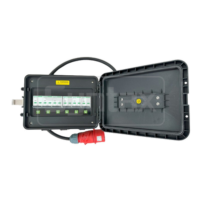 Syntax MP12 Polycarbonate Distribution Box 5P 32A With UK Type 13A Sockets and Schneider iC65N Circuit Breakers