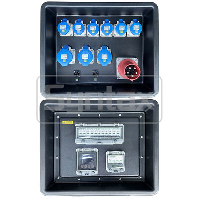 Syntax MD2 5P 63A 400v Three Phase Portable Distribution Boards HDPE IP67 Waterproof With Schneider Breakers for Event Power 530x380x460mm