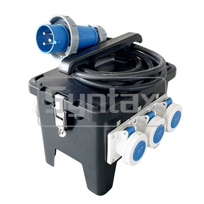 Syntax MP12 Single Phase IP67 Waterproof 32amp Portable Distribution Box with Stackable Design and 3.5m H07RN-F3*6 Extension Cable