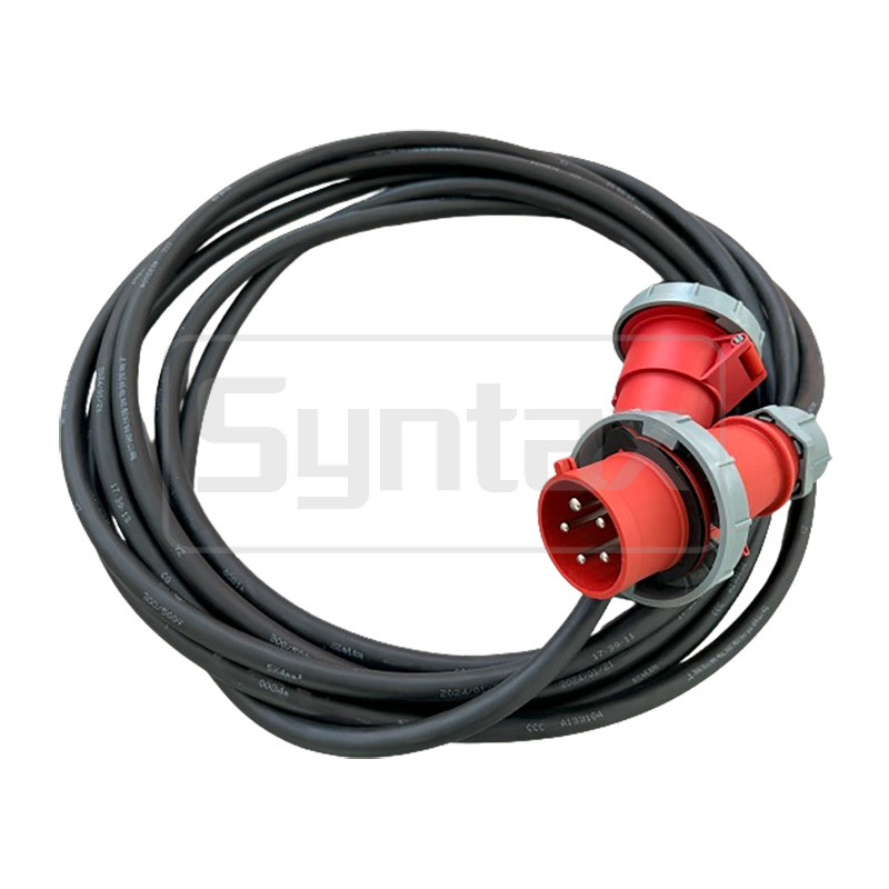 Outdoor PowerSyntax 10m H07RN-F 5G4.0mm2 CEE Extension Cable 5 pole With CEE Plug And Coupling IP67
