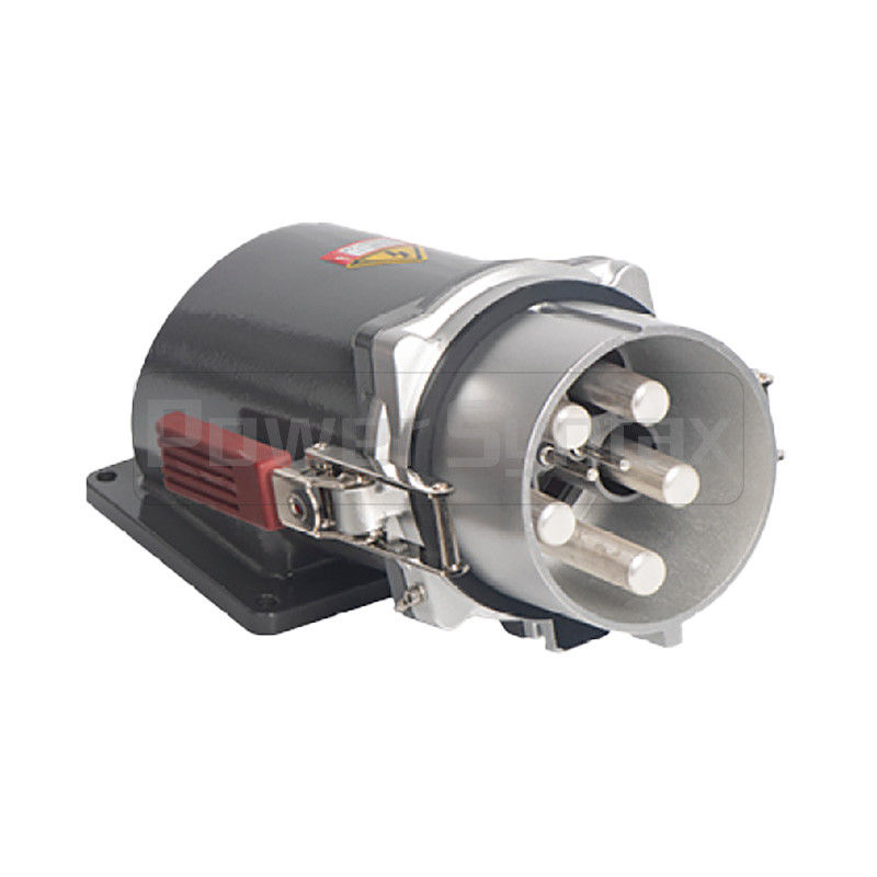PowerSyntax 5P 630 Amp IP67 400V Heavy Duty High Current Industrial Plugs Flush Mounted Angled Type Part No. 75143