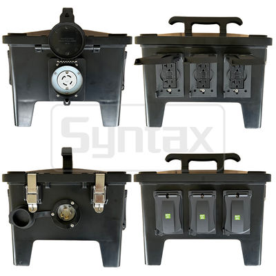 Syntax MP24 Waterdichte Draagbare Stroomverdeeleenheid 30A Eenfase 2-Polig 4-Draads UL/ETL Gecertificeerde Stopcontacten