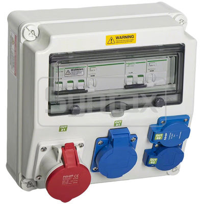 Syntax CX2 Wandmontage Verdeelkast 32AMP Driefasig Vierdraads Met Schneider's RCBO's 280*280*155mm