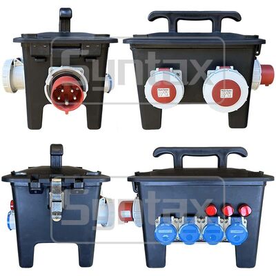 Syntax RB13 Portable Rubber Box 32A Driefasige IP44 Waterdicht Outdoor Mains Distro Box Voor Live Event 345x250x311.5MM