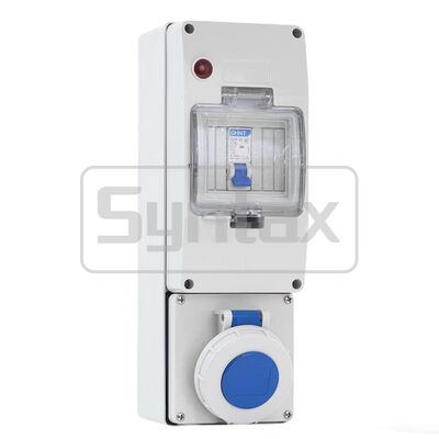 Syntax UBM316 IP66 Waterdichte Industriële Contactdoos met 16A 3P 220V en Vernikkelde Messing Contacten