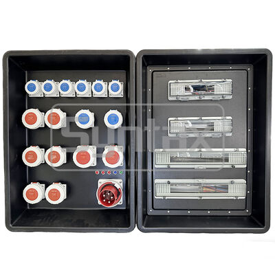 Syntax MD4 Drie fase 125AMP IP67 Waterdicht HDPE Draagbare Power Distribution Panel Board Voor FIFA Sport Evenementen In Qatar 630x430x900mm